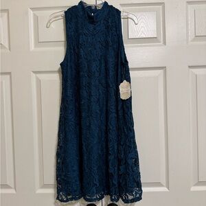 Altar'd State Girls Navy Lace A-Line Dress